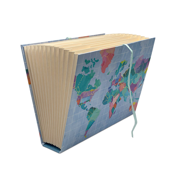 Position de dossier de dossier d'accordéon en expansion de 13 poches personnalisable A4 Forme Papier Organisateur de bureau Documents Colorful Fashion