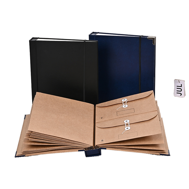 OEM Custom Logo A4 Taille Kraft Paper Expansion Fichier Folder Case I Go Organisateur de document Folio de Binder manquant