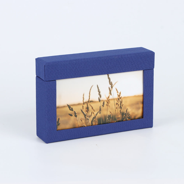 Logo personnalisé en gros 4x6 Collection de photos Boîte à couverture de tissu en carton en papier OEM pour le mariage Graduation Baby Family Photos