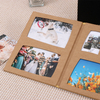 Album photo pliant 6x4 personnalisable avec couverture de tissu en lin