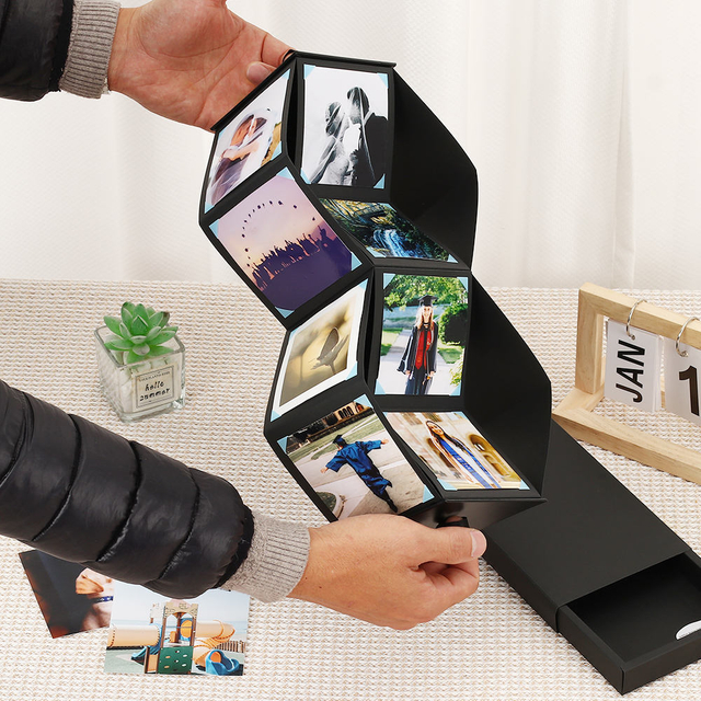 OEM ODM Pop-up Explosion Photo Album d'album en carton dur de haute qualité Impression personnalisée 10x10 Format 16 photos de mariages cadeaux