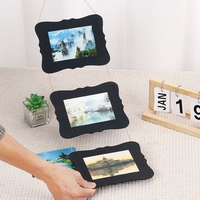OEM Wholesale 4x6 Cardboard en carton photo Image Images Triple Frame Collage Collage décor de mur de mariage Baby Photo Photo Albums Printing