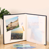 Album photo de logo personnalisé DIY Perfect Binding 4x6 et 6x4 Couverture dure avec du matériel de tissu papier Glassine pour le mariage Baby School