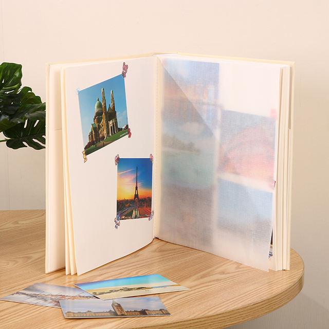 DIY Perfect Bound Paper Photo Album Set PU Leather et Glassine Paper pour le mariage et bébé avec une impression de logo personnalisée