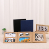 Album photo pliant 6x4 personnalisable avec couverture de tissu en lin