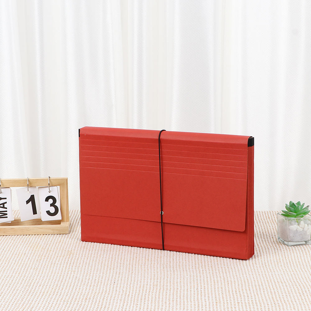 OEM 21-poche A4 Taille Kraft Paper Fichier de dossier École de document Document Document Organisateur Portefeuille Extension Document Pocket Dossier
