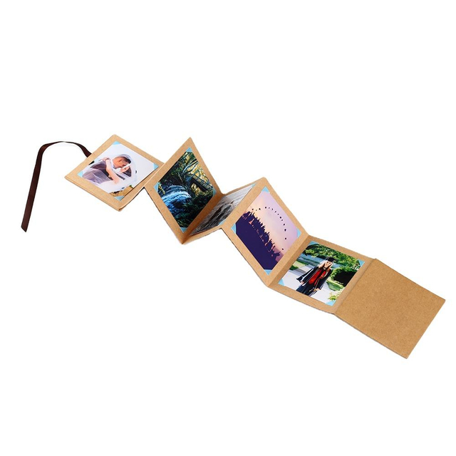 Logo personnalisé en gros de Kraft Paper Ribbon Not pliage de l'accordéon photo Album Poste Poste Carte postale pour la remise des diplômes Baby Family