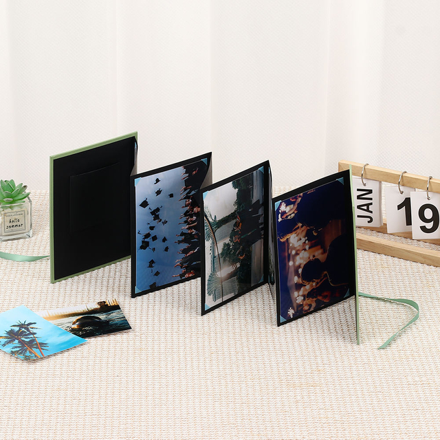 Album photo pliant de logo personnalisé en gros 4x6 5x7 Cover en papier Couvercle de la fenêtre avant Graduation Anniversaire Baby Family Events