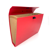 Logo personnalisé de haute qualité A4 Taille 10 poches Boîte de dossiers de fichiers accordéon Organisateur de document papier avec la poignée Utilisation