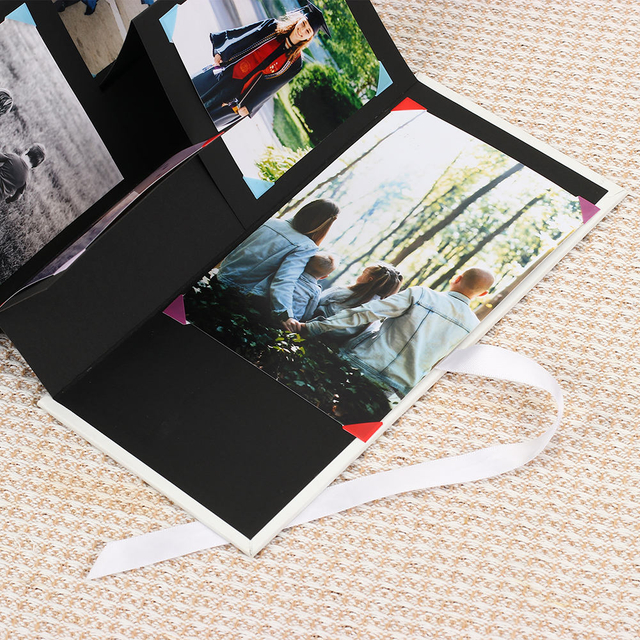 Album photo à base de couverture en papier durable Factory Valette chaude en gros logo personnalisé pliage coloré pour l'anniversaire et le mariage 1000pcs