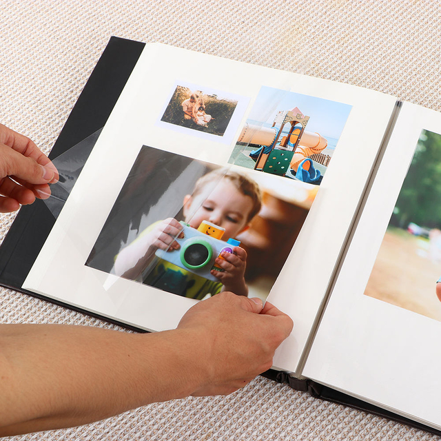 OEM Custom 4x6 Picture Diy Pu Leather Cover Auto-Adhesive Scrapbook Album de mariage coloré Baby Family Birthday Kpop Photo Livre