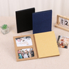 Album photo pliant 6x4 personnalisable avec couverture de tissu en lin
