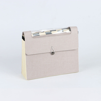 Logo personnalisé 17 poche en expansion Organisateur de fichiers Bungee Clôture de lin Couvercle dure carton dur A4 Paper Organizer School Bag Dossier