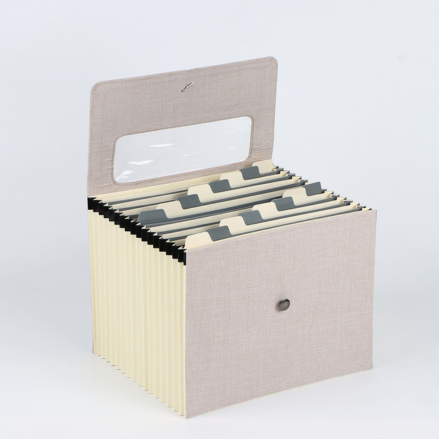 Fichier de fichiers en expansion de 17 poches Bungee Fermeure de logo personnalisé couvercle en carton dur A4 Paper Organizer School Bag Folder
