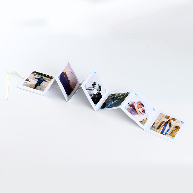 Logo personnalisé en gros Kraft Paper Ribbon ANNIVERTURE BABEAL FAMILLE MÉMOIRE POST CARTE JOUT CLOCK ACCORDION PLODING PHOTO GRADUATION