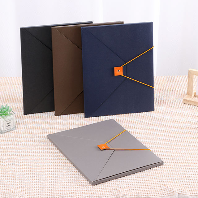 Dossiers de fichiers en duplex de taille A4 élégants en carton fermé avec un sac de document élastique en expansion couleur en expansion