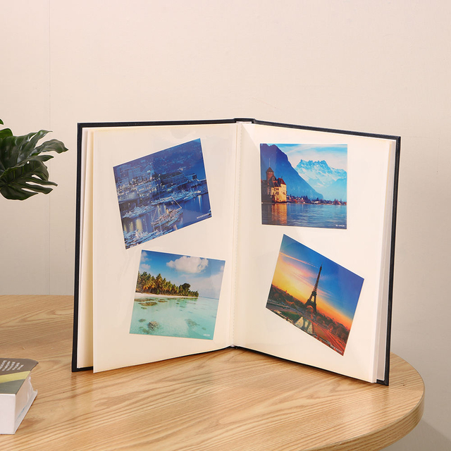 En gros, bricolage 4x6 Album de photo en cuir auto-adhésif Pu Cover Custom Logo Livre Ferture Baby Graduation Family Photos 6x4