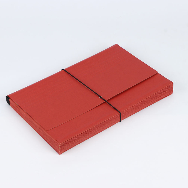 Document scolaire de taille A4 21-poche Forme de portefeuille Organisateur Forme de fichier Expansion Document de caoutchouc en papier kraft personnalisé