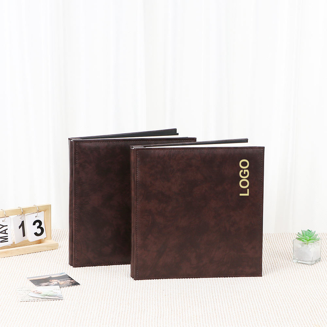 Album photo de gros album d'auto-adhésif album de scrapbooking 4 x 6 photo diy pu cuir couverture de logo personnalisé mariage bébé anniversaire de famille