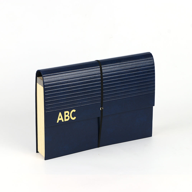 Organisateur de dossiers de fichiers en expansion en gros de 24 pochettes A4 Taille PU Cover Hard Cardboard Bungee Fermeure School Office Utilisation