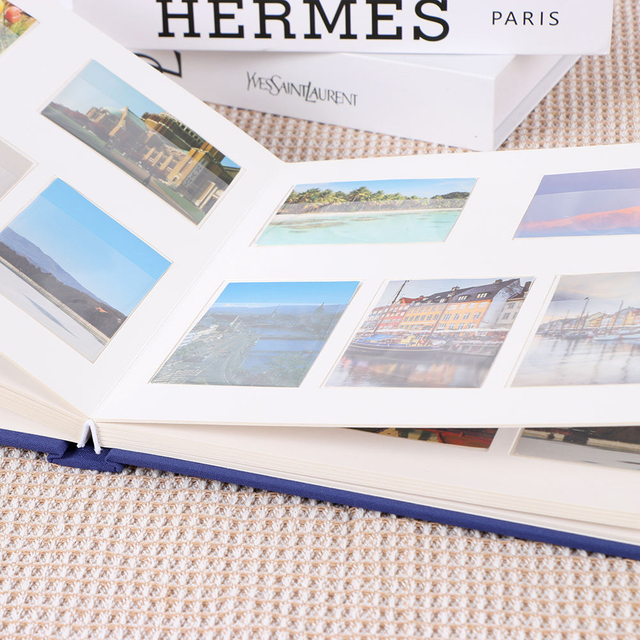 Tissu de lin en tissu de bricolage de haute qualité 6x4 Slippe de fenêtre avant coloré de mariage coloré bébé famille photo album album livre de fermeture-Wholesale