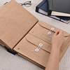 OEM COUVERTURE DE LOGO COUVERTURE CURTURE Kraft Paper Folio Document Organisateur