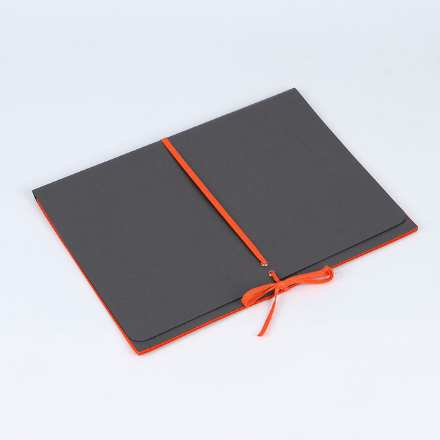 Organisateur de document OEM sur le logo personnalisé A4 Office de taille et papeterie scolaire avec couverture en tissu et fermeture du ruban pour l'organisateur de documents