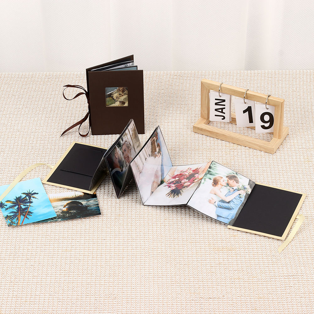 Les grossais personnalisent le logo 4x6 Slip-in Paper Pliage Photo Album avec fenêtre Graduation Anniversaire Mariage Famille Baby Gift